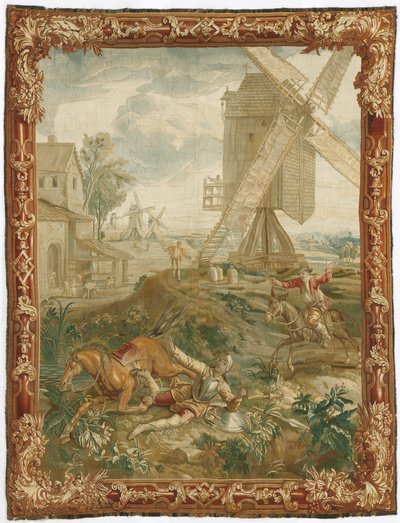 Don Quixote Fighting the Windmill by Workshop of Urbanus Leyniers and Daniel Leyniers II 1669–1728 Workshop of Urbanus Leyniers and Daniel Leyniers II 1669–1728
